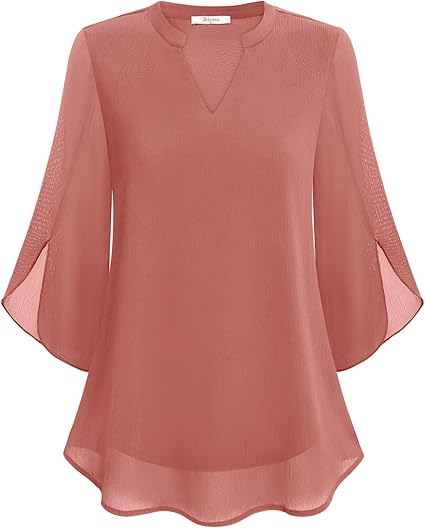 Blouse fluide à encolure en V – Légère, élégante & polyvalente