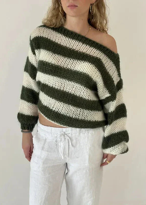 Pull oversize pour femme à motif rayé – Confortable, Stylé & Polyvalent