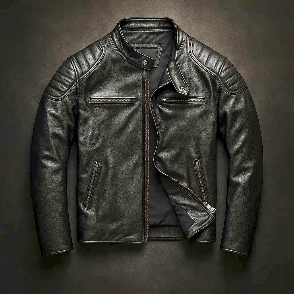 Veste Biker Homme en Cuir | Style Audacieux & Intemporel