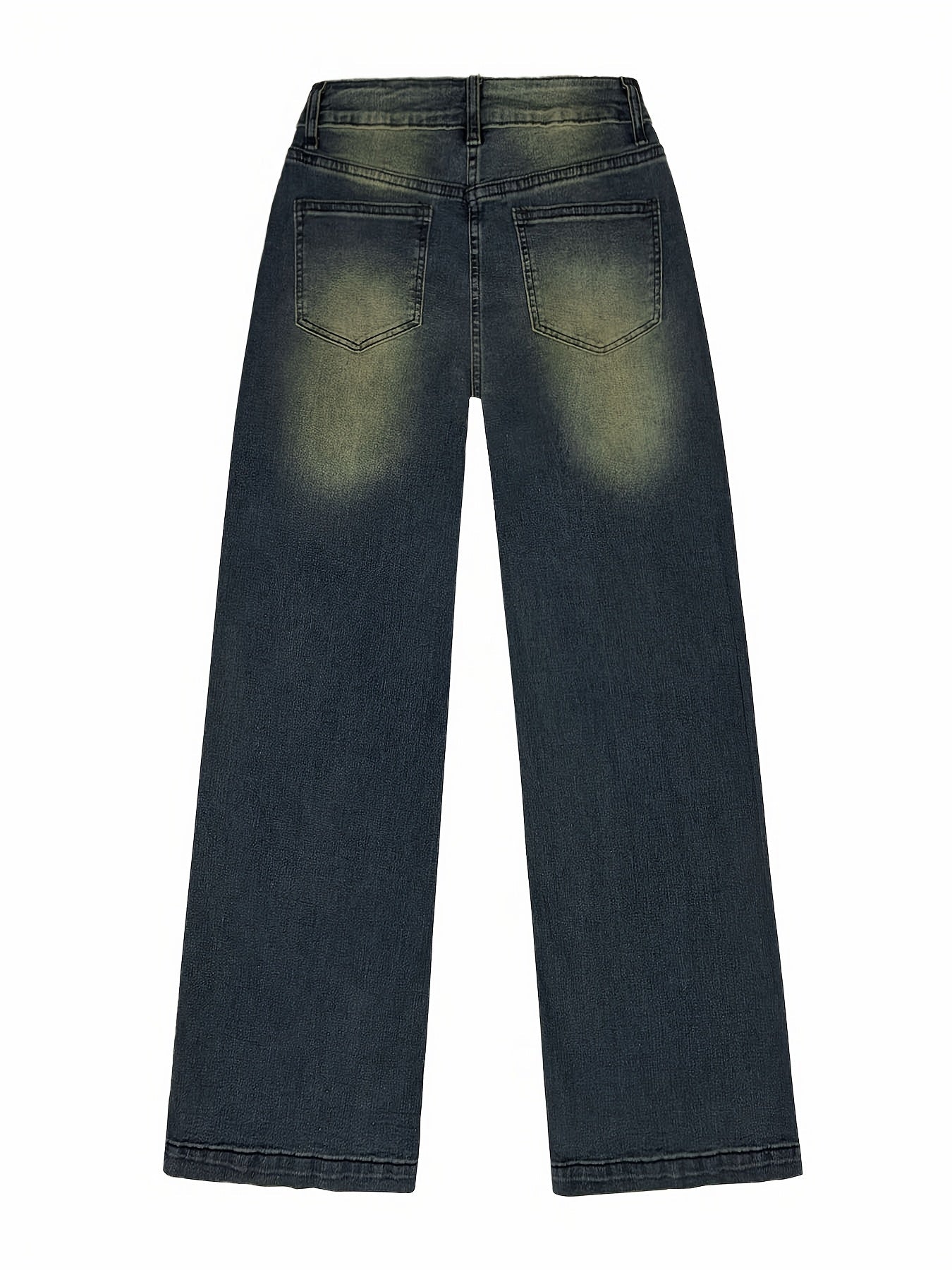 Suzette | Jean Baggy Femme Tendance Coupe Large avec Jambe Ample et Délavage Léger Bleu