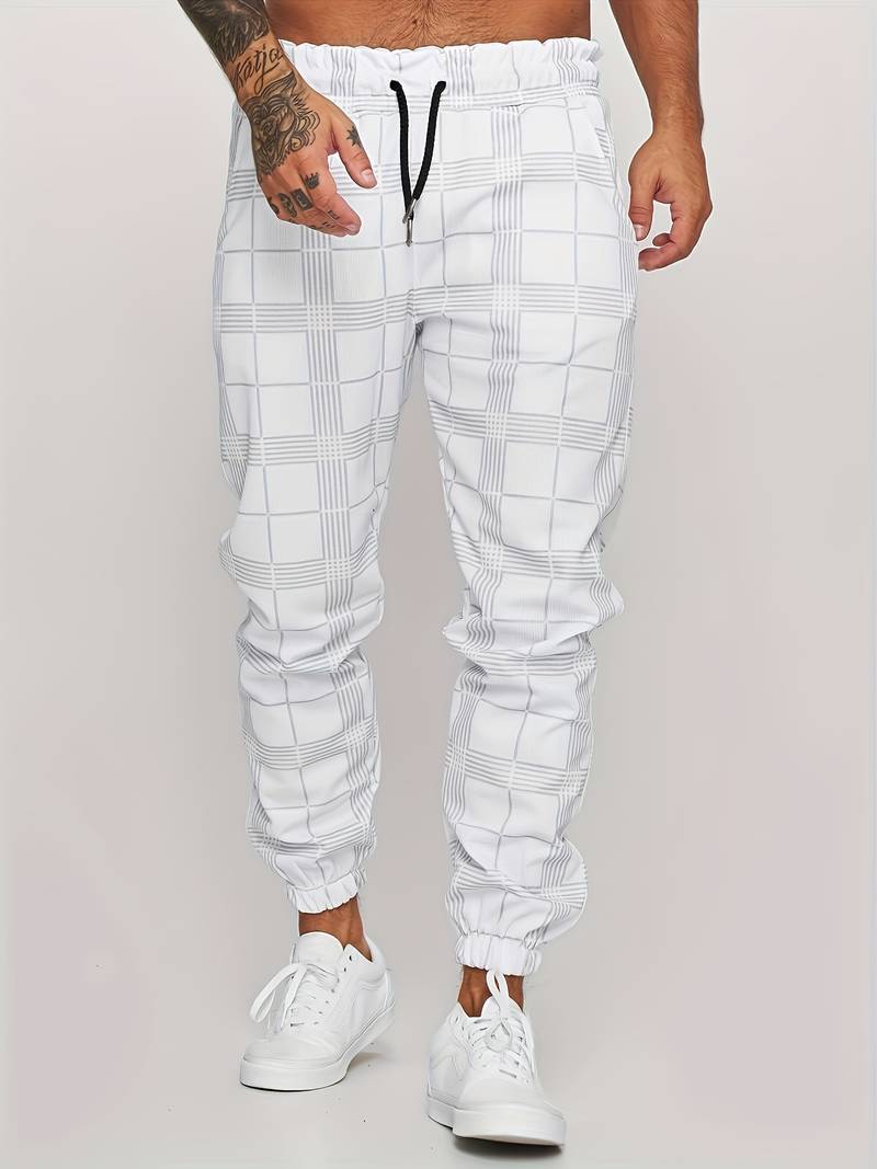 Leonard | Pantalon Homme Jogging à Carreaux avec Taille à Cordon