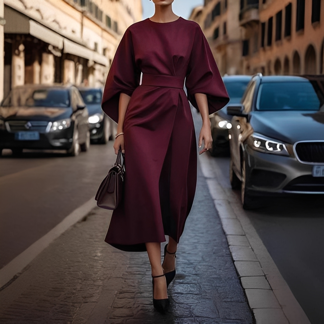 Robe Femme Élégante à Manches Lanternes | Style Chic et Confortable