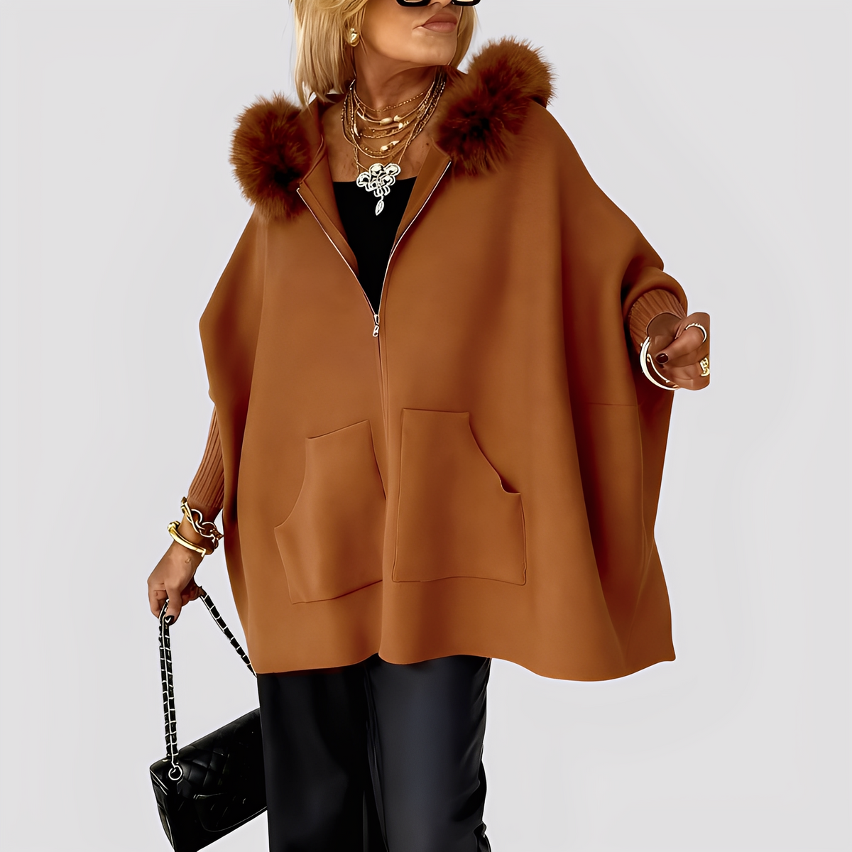 Manteau Femme en Fausse Fourrure à Capuche | Chaud et Élégant pour l’Hiver