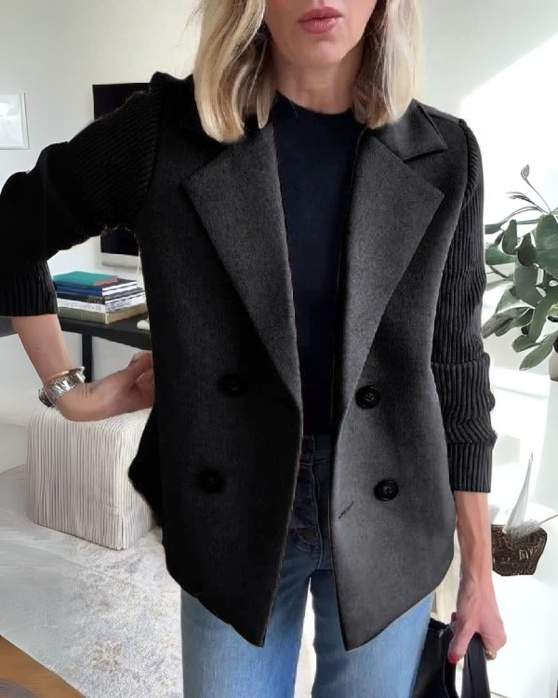 Blazer Gilet Femme en Maille avec Revers Classique – Chic, Confortable & Polyvalent