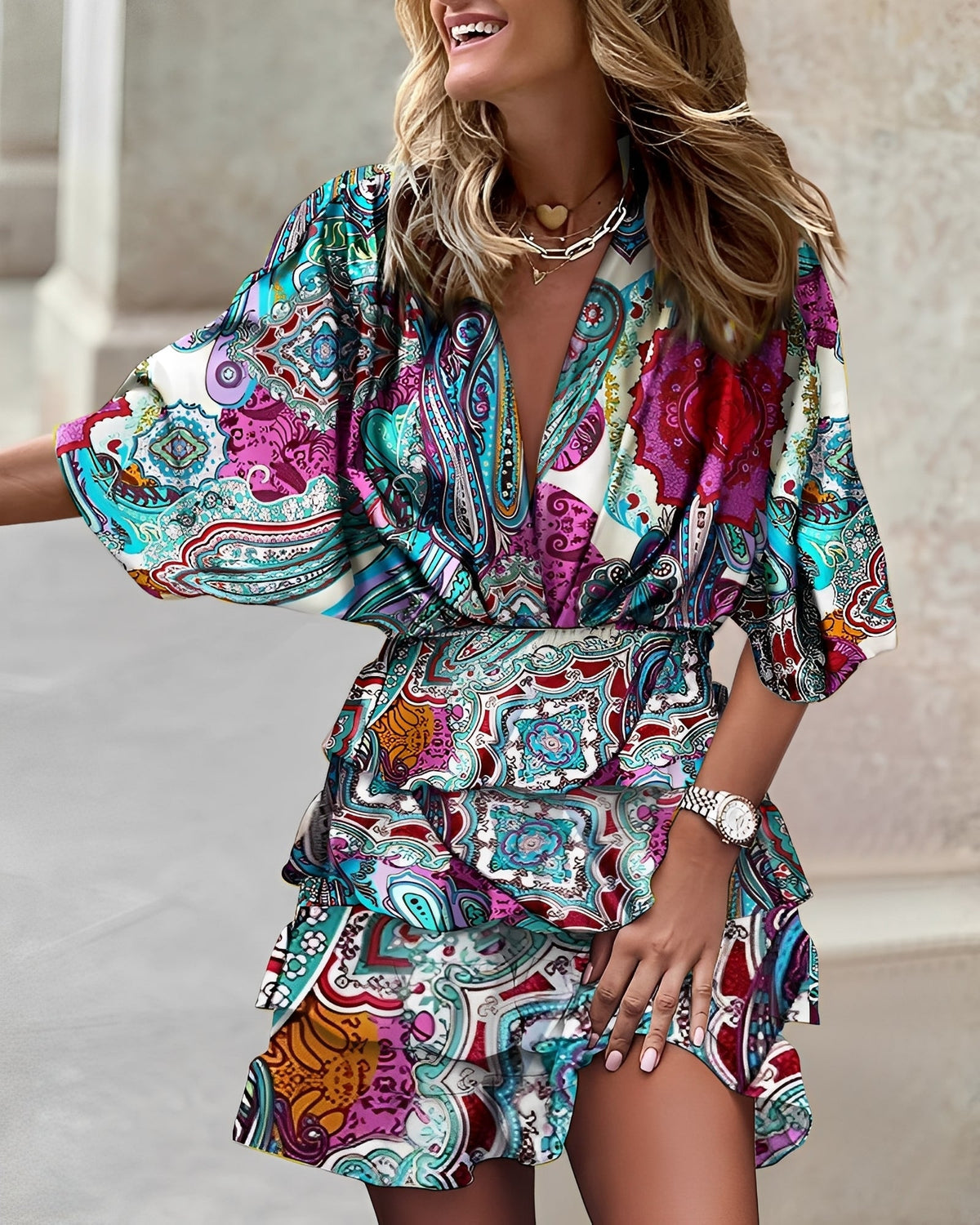 Robe Mini Femme Asymétrique Élégante au Style Moderne et Confortable