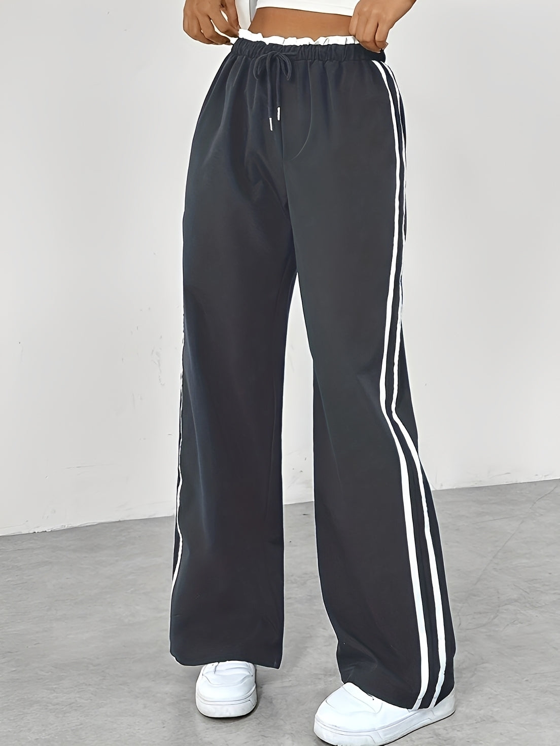 Pantalon Femme Coupe Droite Décontractée – Style Streetwear Moderne