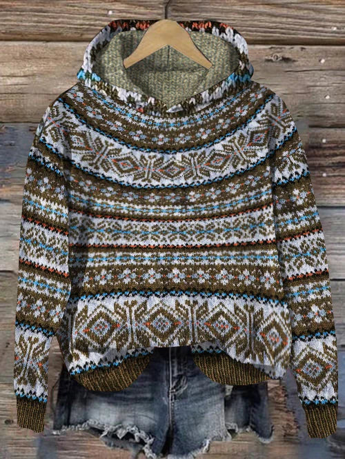Ariane | Pull d’Hiver Douillet à Motif Nordique pour Femme