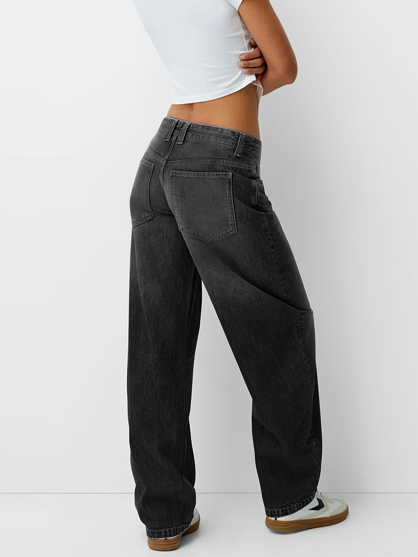 Queena | Baggy Jeans Femme Loose Fit avec Jambe Large et Droite