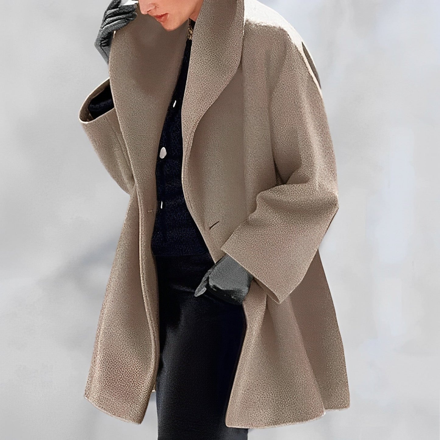 Gaëlle | Veste d’hiver femme chaude à coupe ample et couleur unie