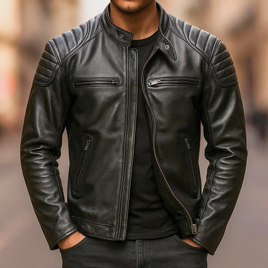 Veste Biker Homme en Cuir | Style Audacieux & Intemporel