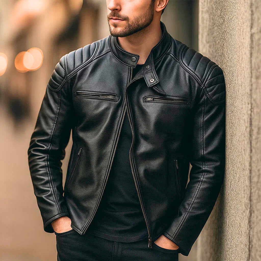 Veste Biker Homme en Cuir | Style Audacieux & Intemporel