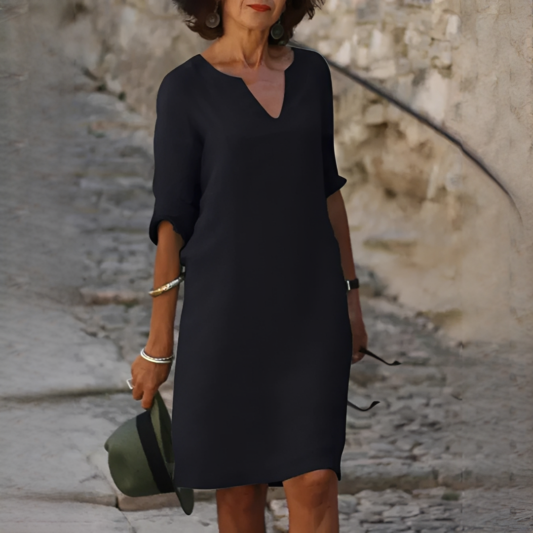 Robe Femme Col V Élégante – Style Moderne et Confort Respirant