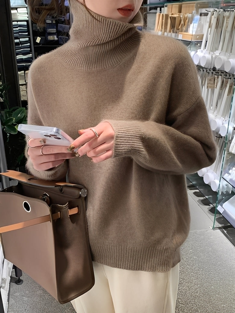 Pull Femme Col Roulé Élégant en Laine | Confort et Chic au Quotidien
