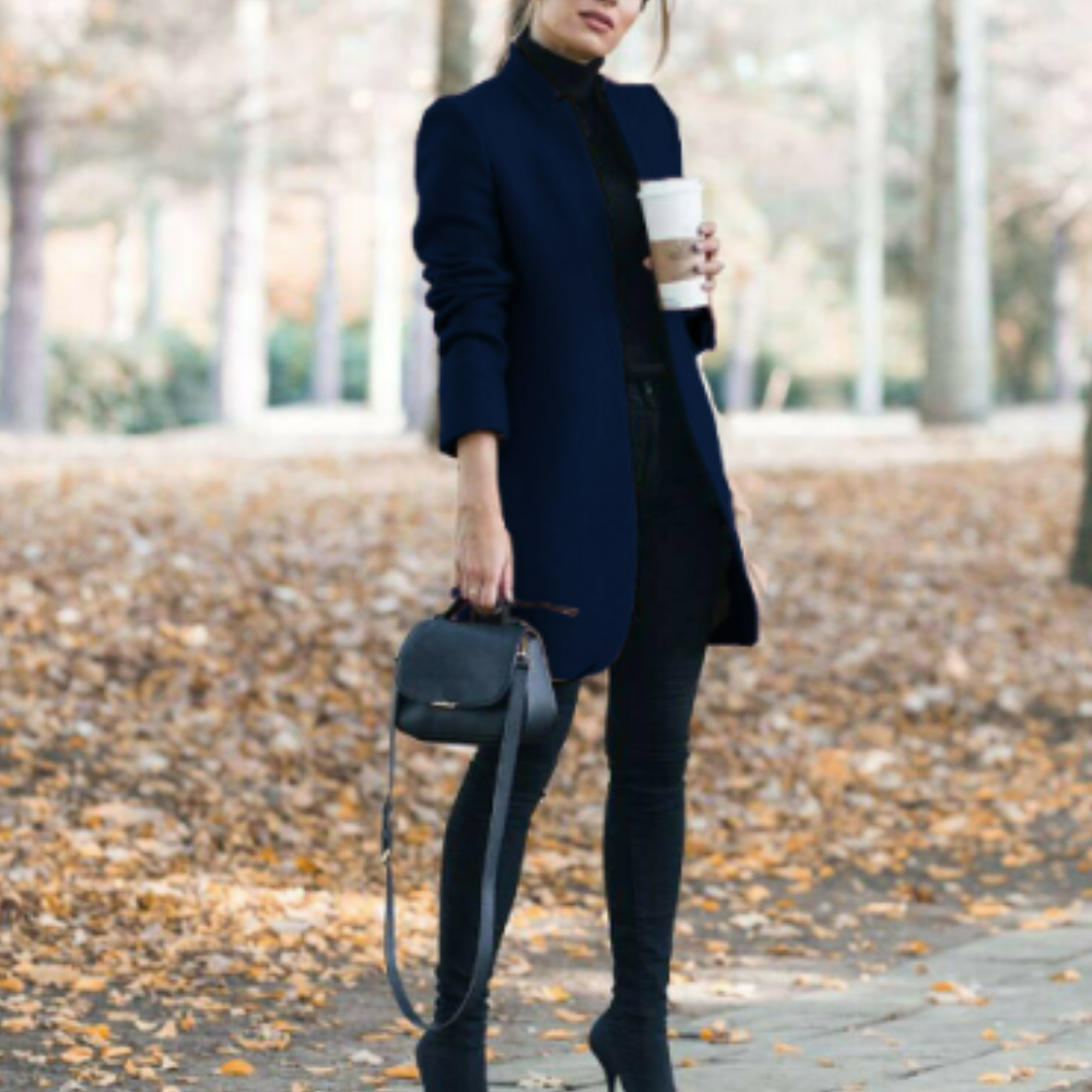 Marsanne | Manteau Long Femme Élégant Classique Uni à Coupe Moderne