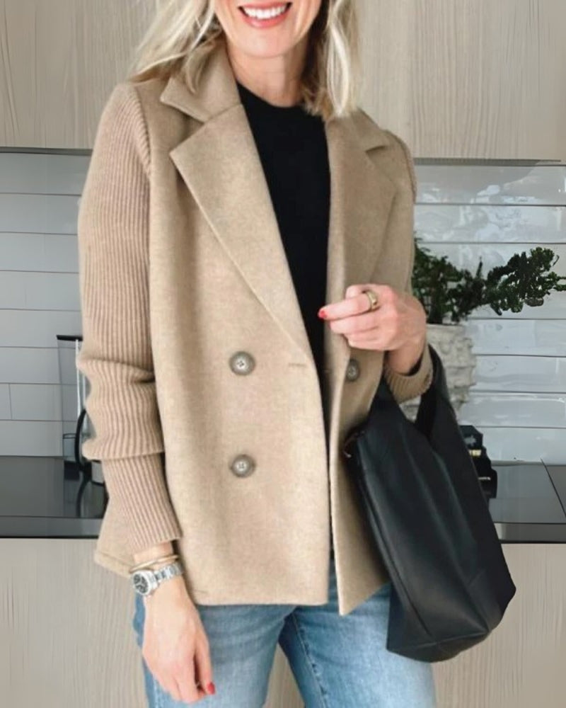 Blazer Gilet Femme en Maille avec Revers Classique – Chic, Confortable & Polyvalent
