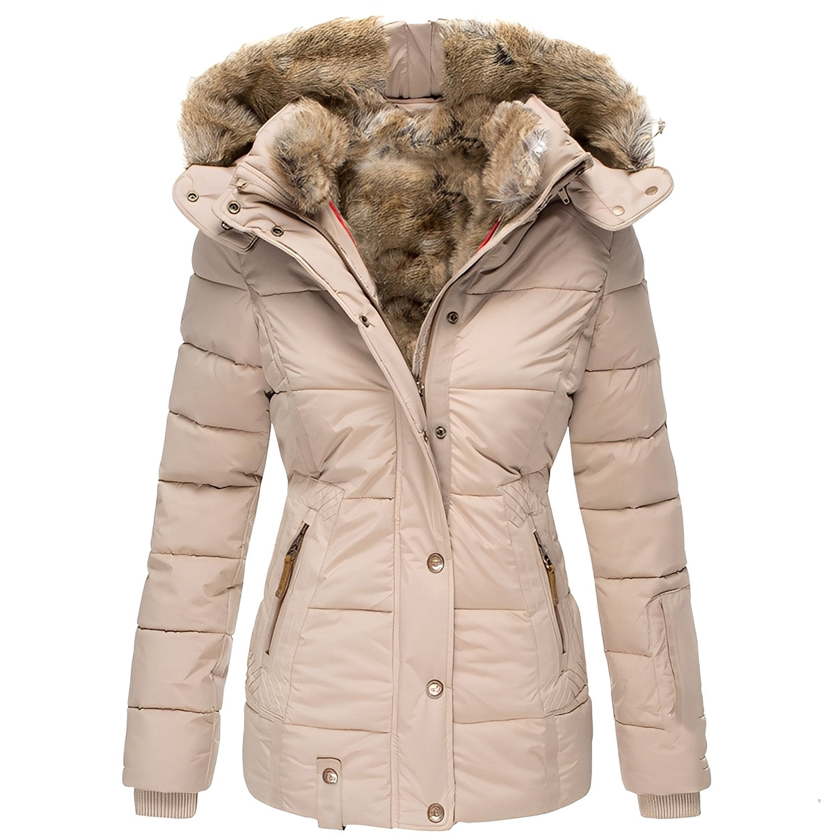 Doudoune Femme Hiver avec Capuche Fourrée | Chaude et Élégante