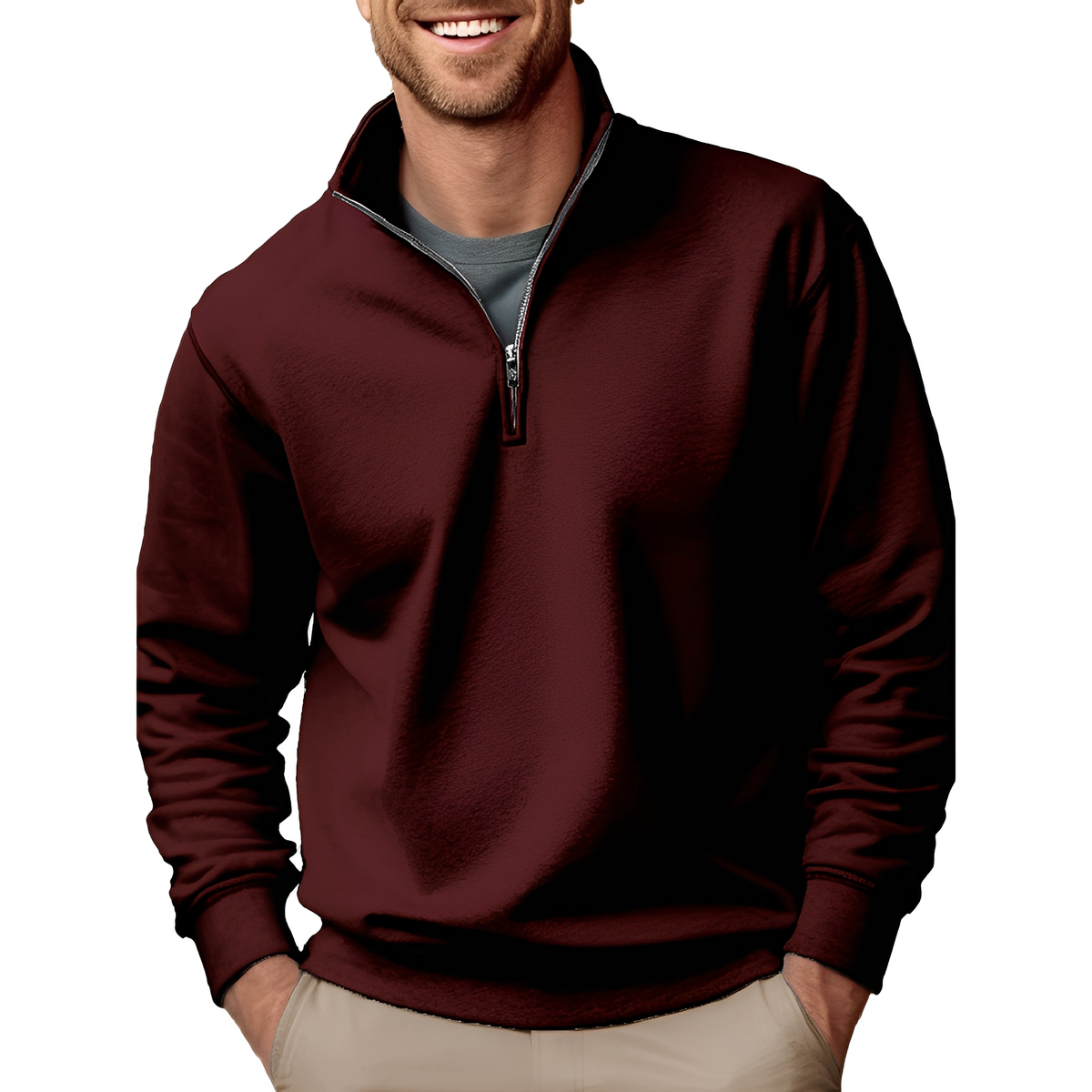 Pull Homme Léger à Demi-Zip | Confortable et Polyvalent