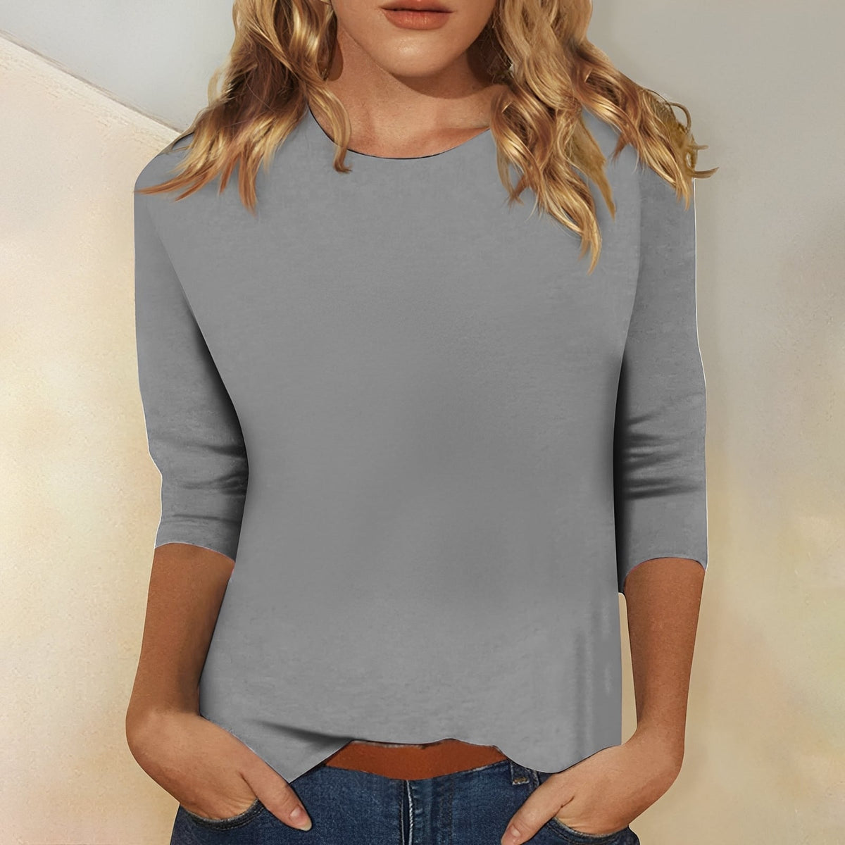 T-Shirt Femme Manches 3/4 – Style Décontracté pour le Quotidien