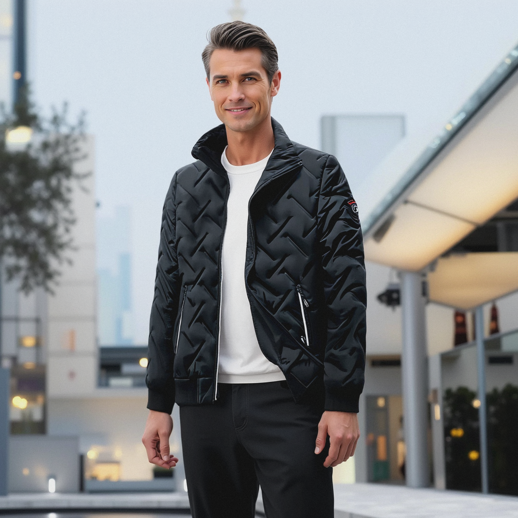 Auguste | Veste Matelassée Homme Légère Hiver à Col Montant et Fermeture Zip Intégrale