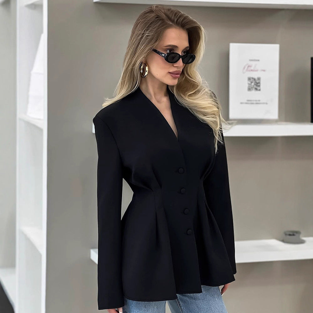 Ange-Marie | Blazer femme Slim Fit col V, élégant et polyvalent