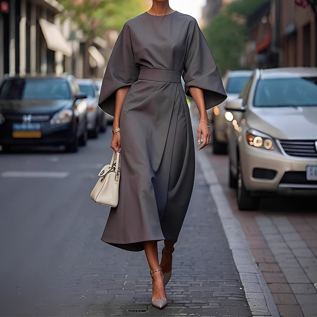 Robe Femme Élégante à Manches Lanternes | Style Chic et Confortable
