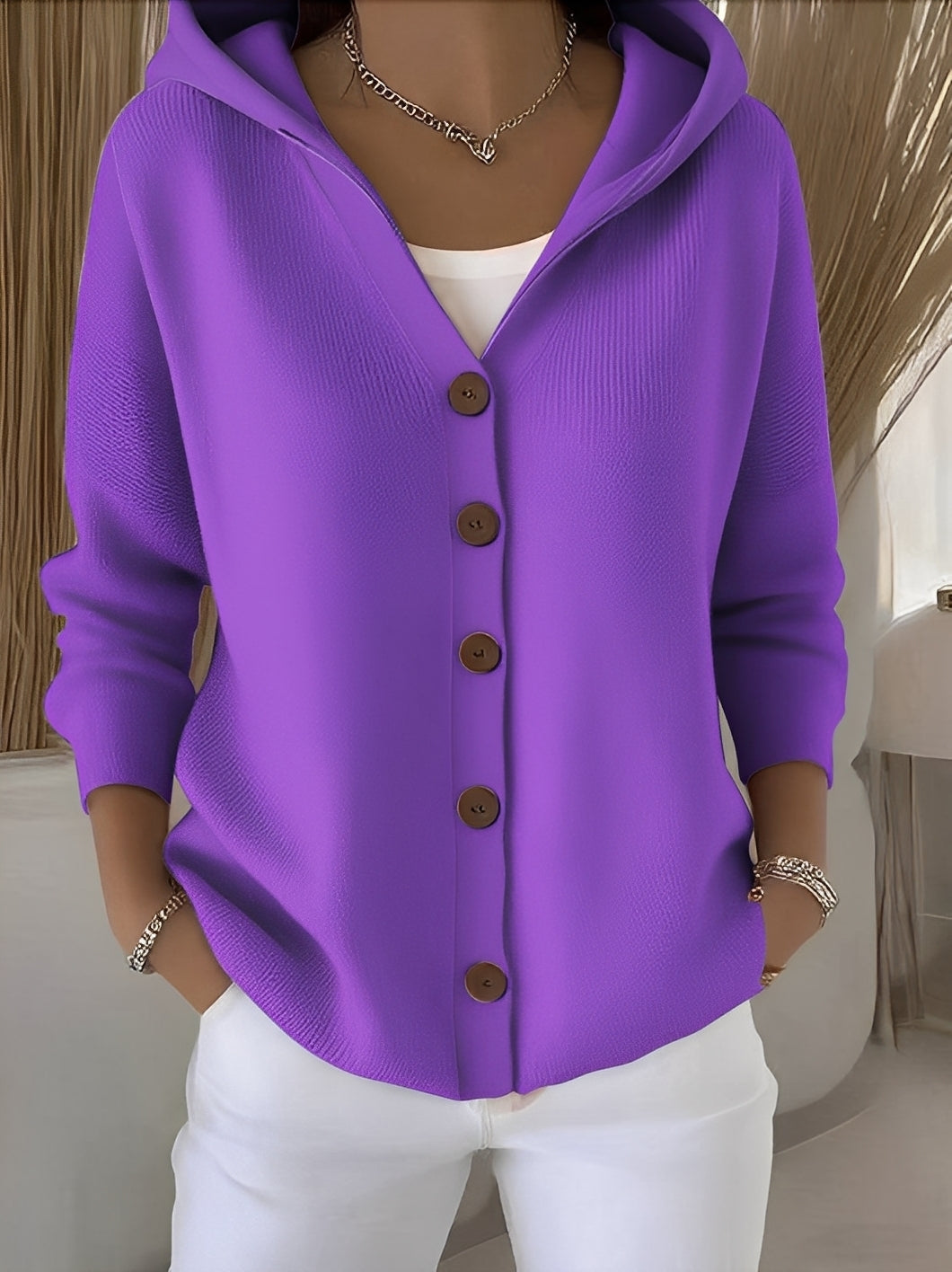 Cardigan à capuche décontracté pour femme – Confortable, Stylé & Polyvalent