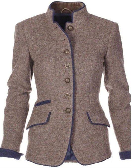 Quitterie | Blazer Femme Bicolore Élégant Boutonné Style Chic & Bureau