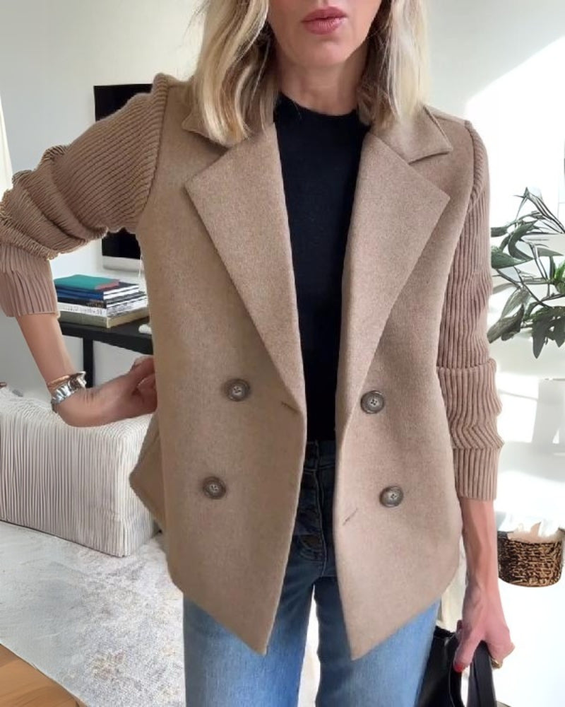 Blazer Gilet Femme en Maille avec Revers Classique – Chic, Confortable & Polyvalent