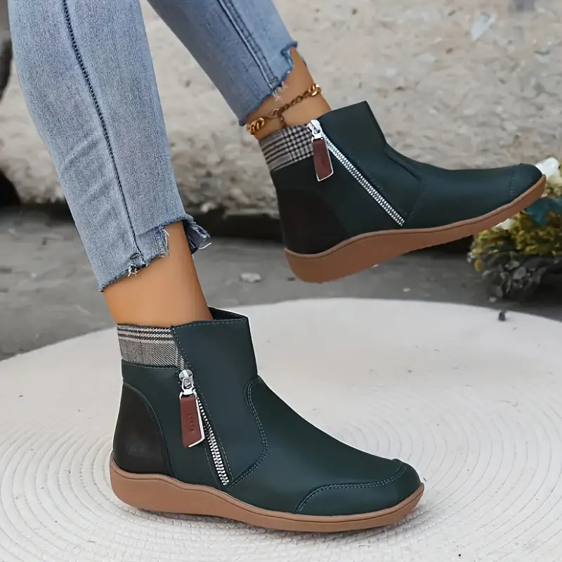Bottines Femme Confortables avec Fermeture Éclair – Chic, Pratiques & Confortables