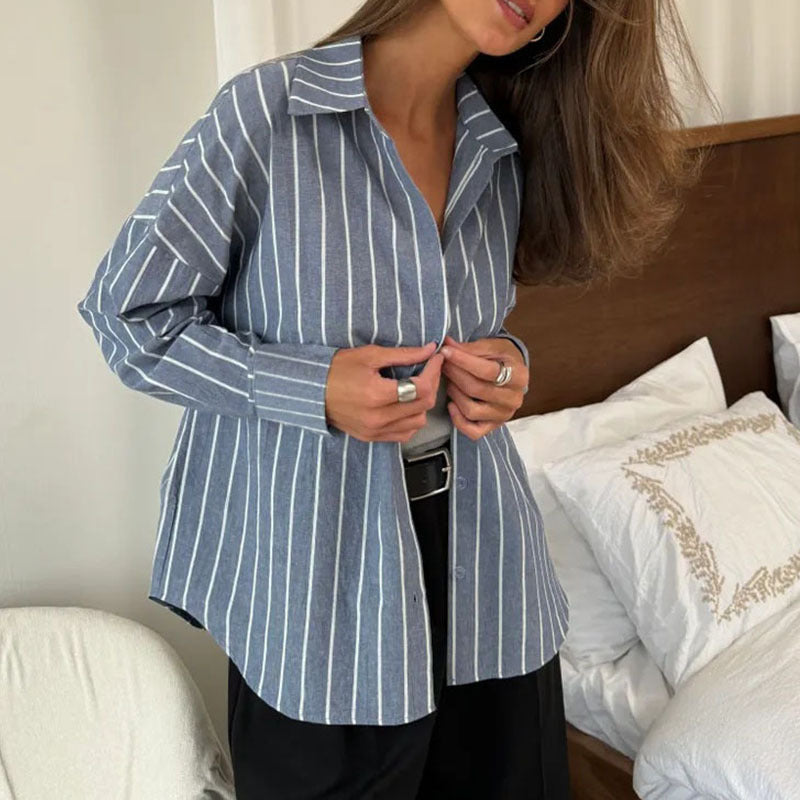 Cézanne | Chemise femme à rayures col classique manches longues élégante et confortable