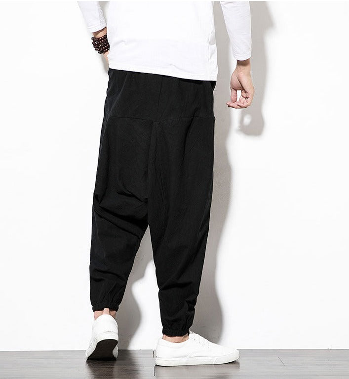 Angevin | Pantalon Jogger Homme Harem Fit Taille Élastique à Cordon, Style Baggy Moderne