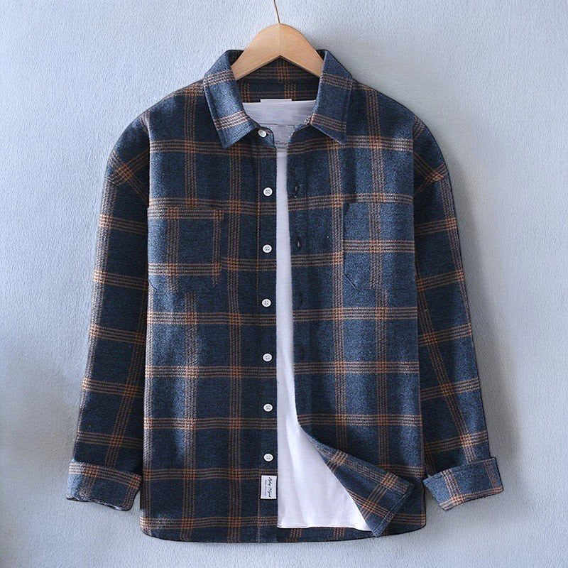 Classic Plaid Shirt Homme | Chemise à Carreaux en Flanelle Épaisse, Confort et Style Décontracté