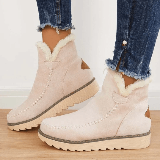 Sandrine | Bottines Hiver Femme Effet Suédé Doublure Polaire Confortable