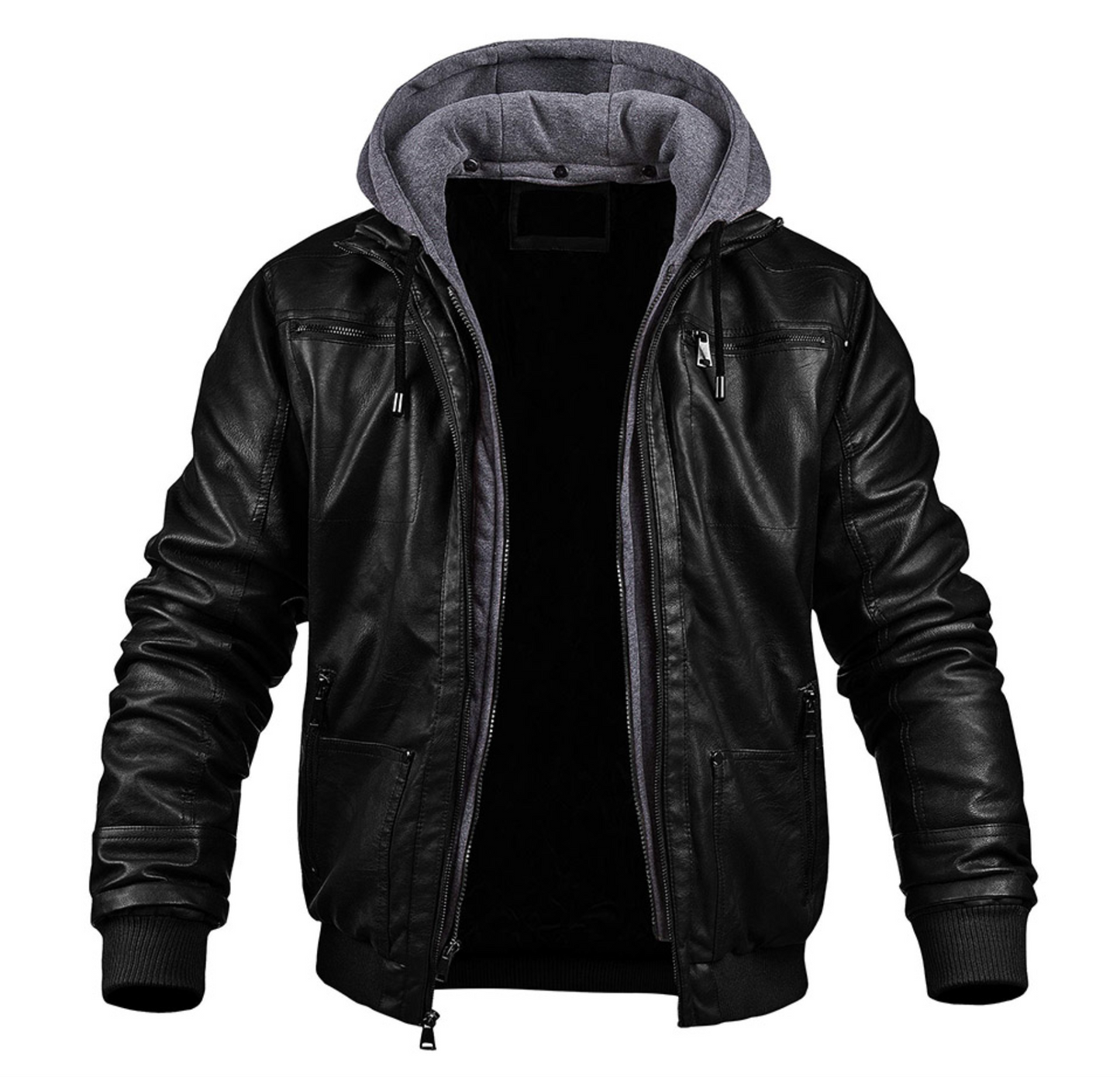 Veste en Similicuir Homme avec Capuche | Style Moderne et Confortable | Coupe Classique
