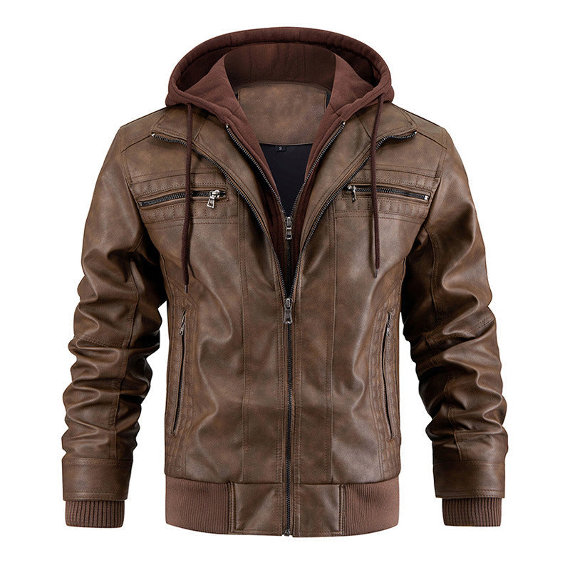 Veste en Similicuir Homme avec Capuche | Style Moderne et Confortable | Coupe Classique