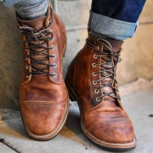 Matteo | Bottines Homme Vintage à Lacets Style Élégant