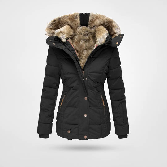 Annelisse | Veste d’Hiver Femme avec Capuche Doublée en Fourrure Luxueuse et Chaude