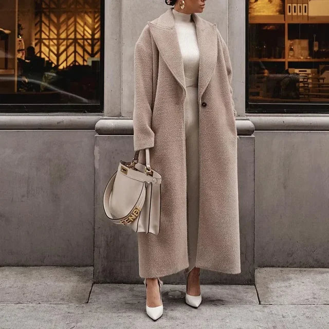 Chloélia | Trench Coat Femme Oversized Élégant à Col Revers, Polyvalent et Long
