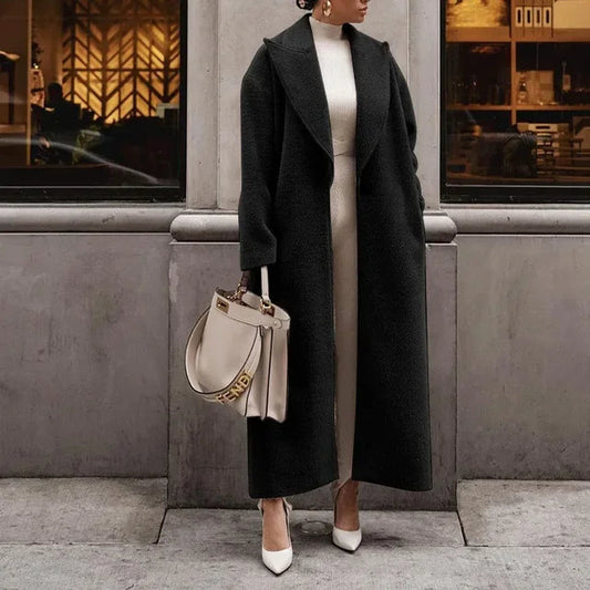 Chloélia | Trench Coat Femme Oversized Élégant à Col Revers, Polyvalent et Long
