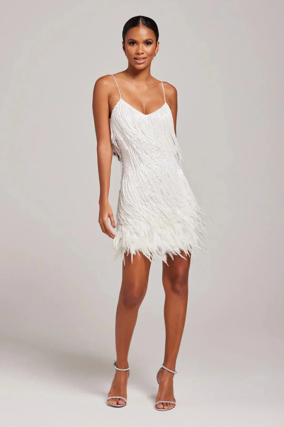 Robe Mini Femme Élégante à Franges et Coupe Ajustée Glamour