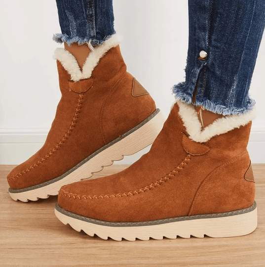 Sandrine | Bottines Hiver Femme Effet Suédé Doublure Polaire Confortable