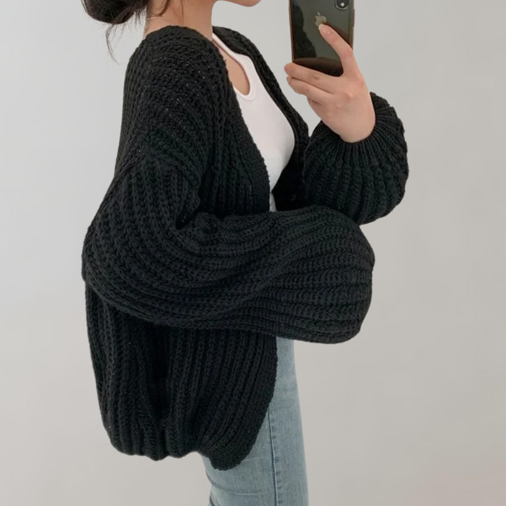 Cardigan Oversize Femme | Tricot Confort Longues Manches