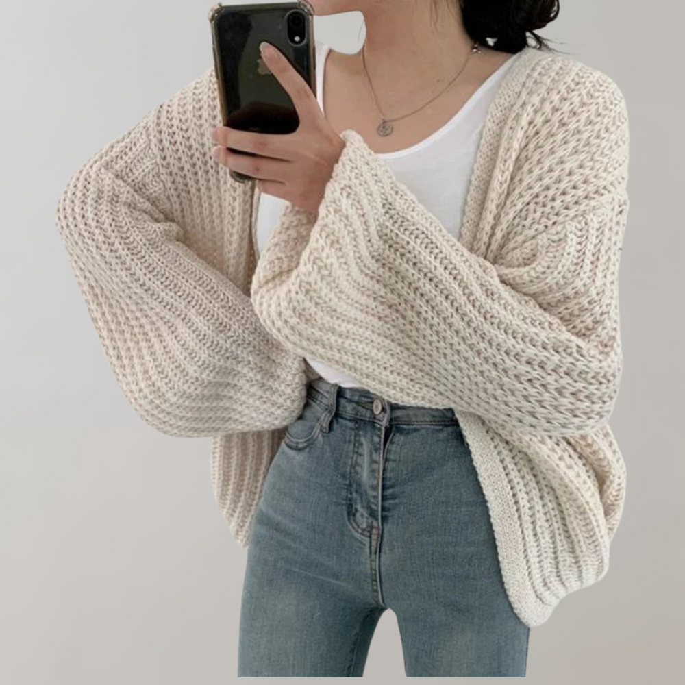 Cardigan Oversize Femme | Tricot Confort Longues Manches