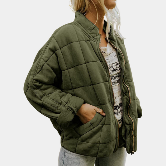 Émilienne | Veste Femme Zipée à Poches Latérales et Coupe Décontractée