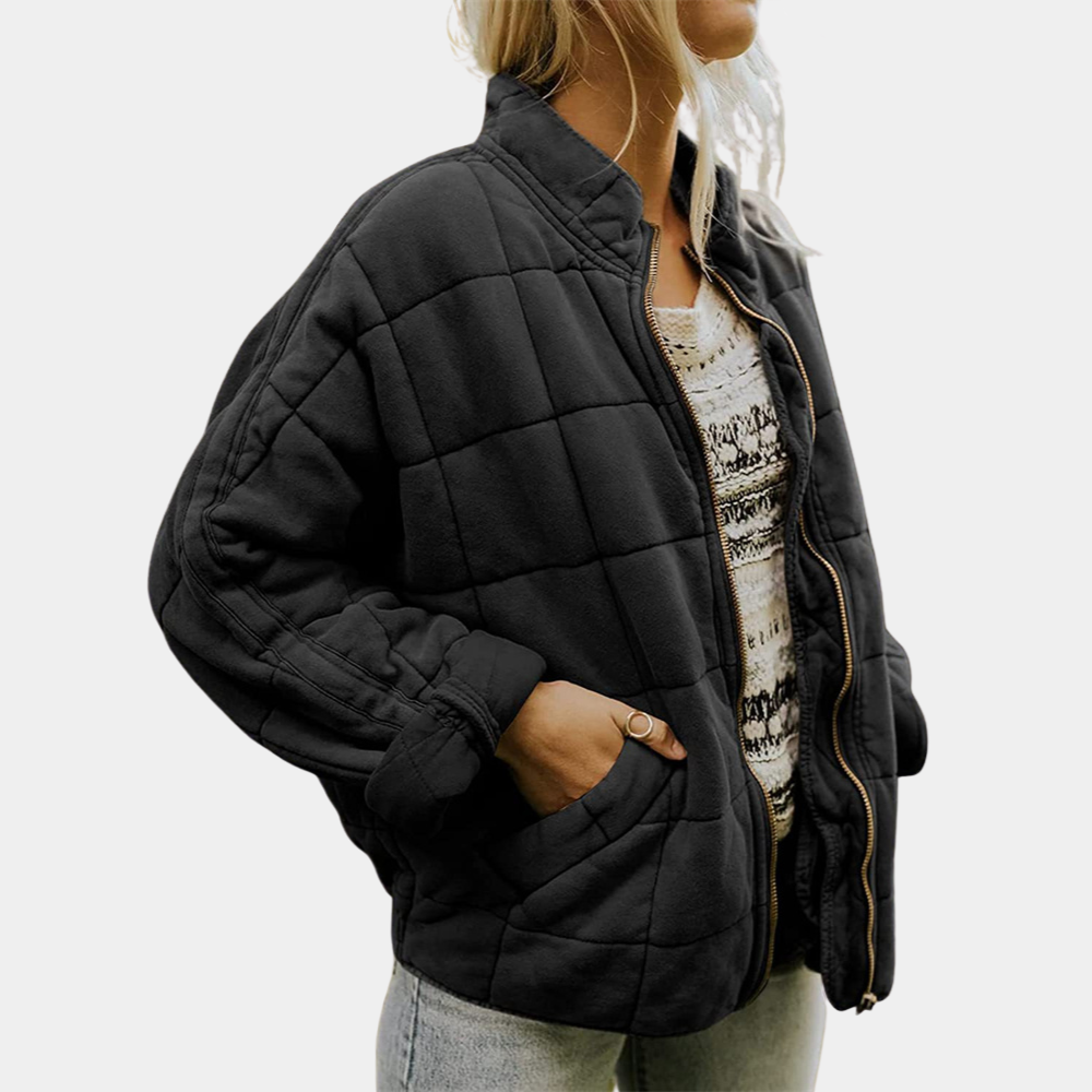 Émilienne | Veste Femme Zipée à Poches Latérales et Coupe Décontractée