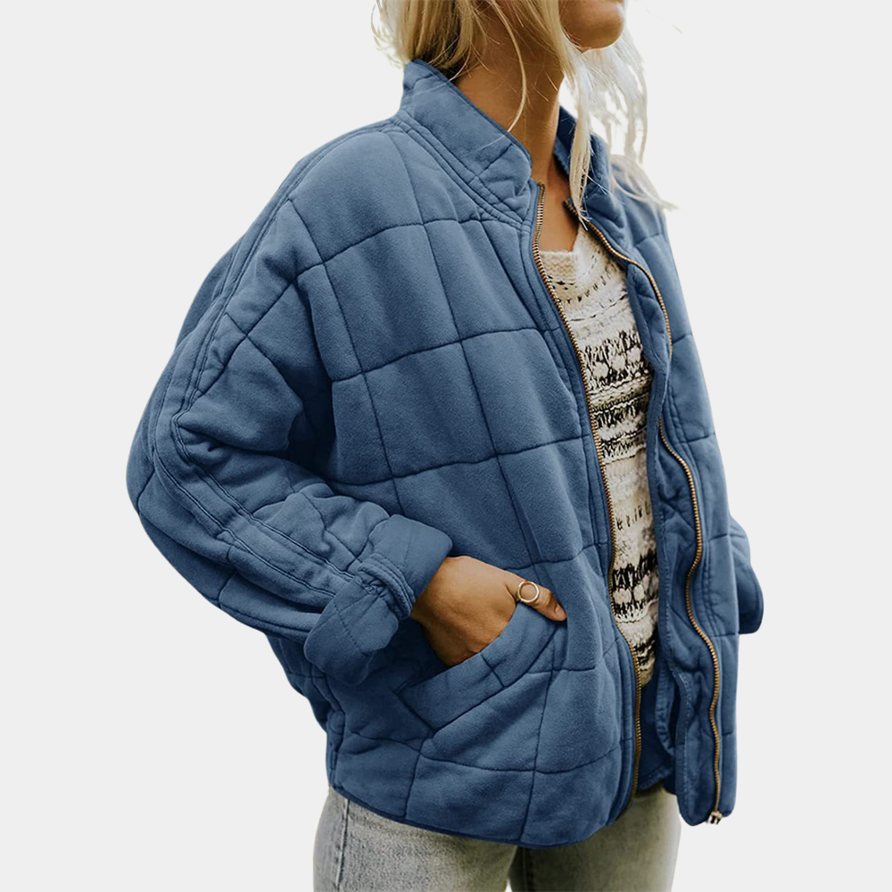 Émilienne | Veste Femme Zipée à Poches Latérales et Coupe Décontractée