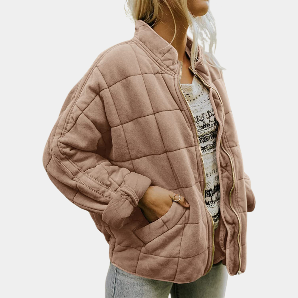 Émilienne | Veste Femme Zipée à Poches Latérales et Coupe Décontractée