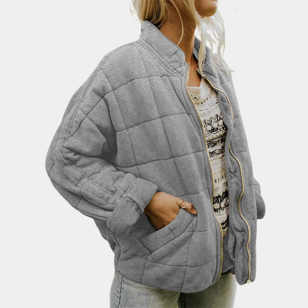 Émilienne | Veste Femme Zipée à Poches Latérales et Coupe Décontractée