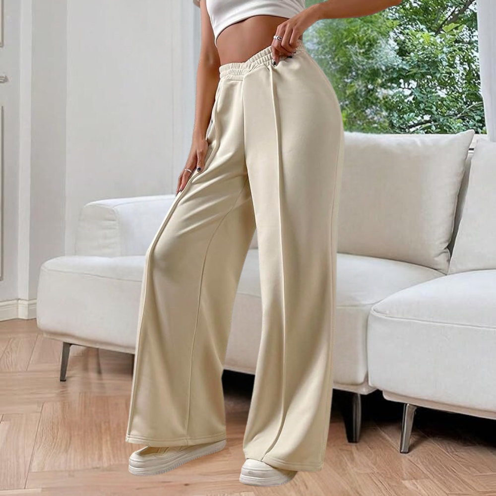 Cyrielle | Pantalon Jogger Femme Taille Haute, Large et Confortable