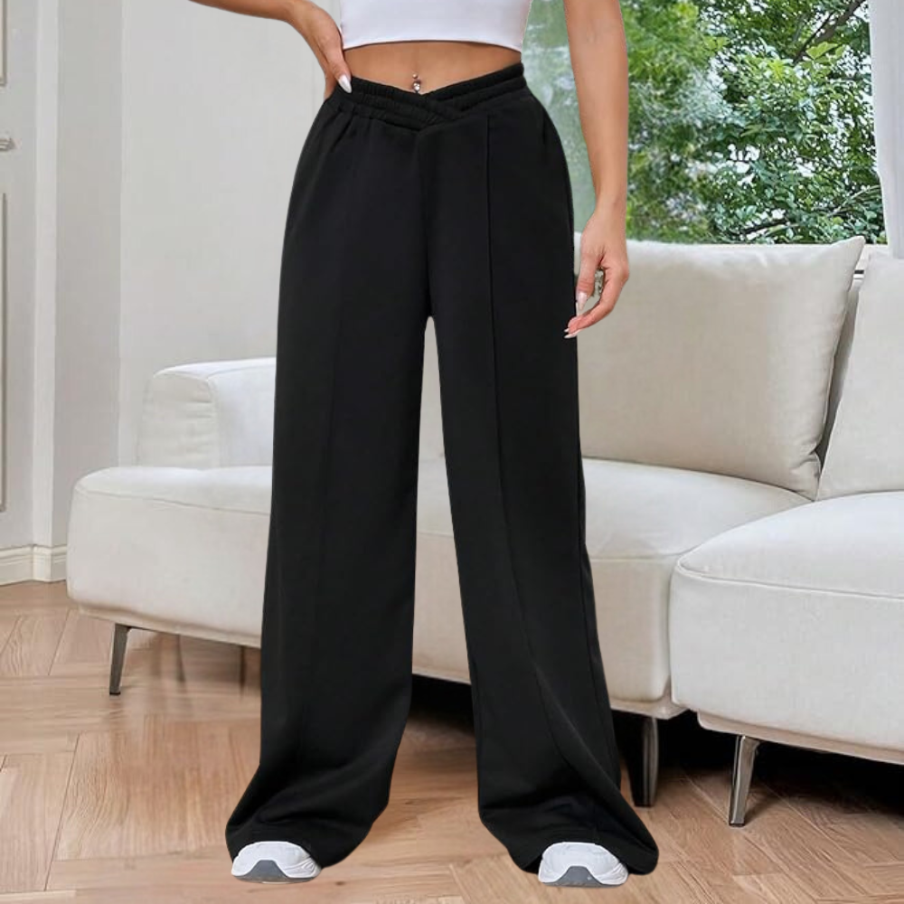 Cyrielle | Pantalon Jogger Femme Taille Haute, Large et Confortable